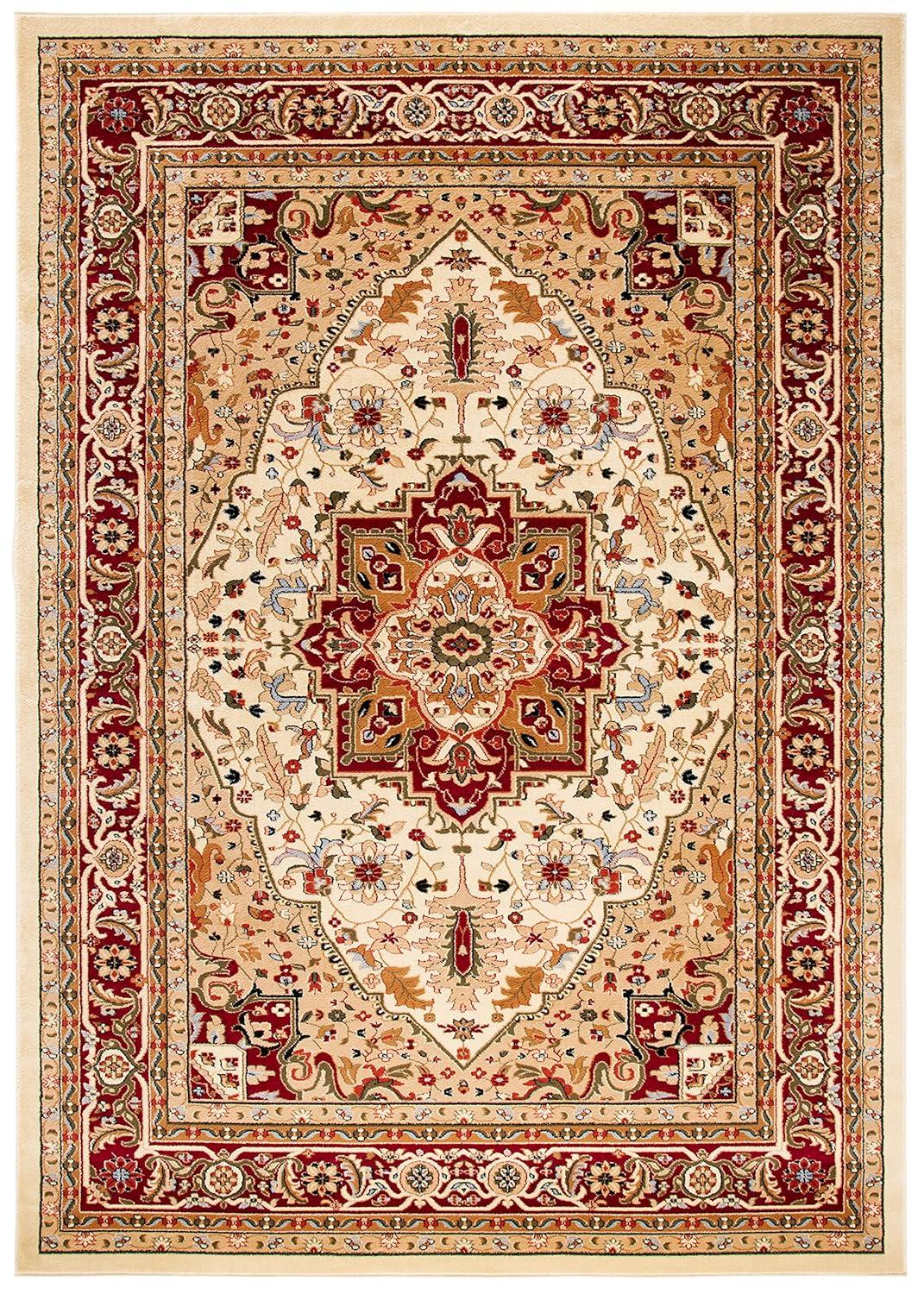 Lyndhurst Heriz LNH330 Power Loomed Area Rug - Ivory/Red - 9'x12' - Safavieh