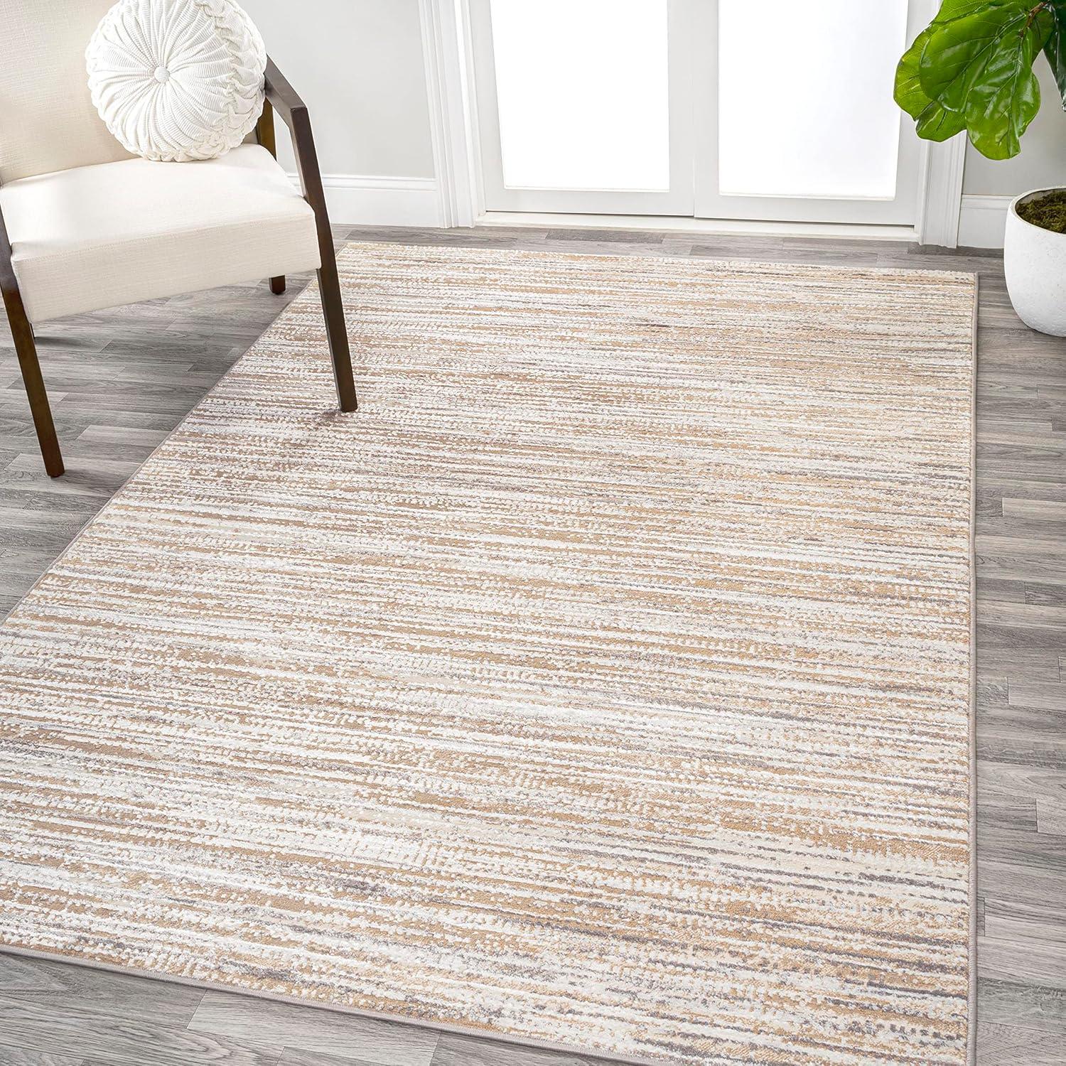 JONATHAN Y Loom Modern Strie'  Beige/Gray 3 ft. x 5 ft. Area Rug