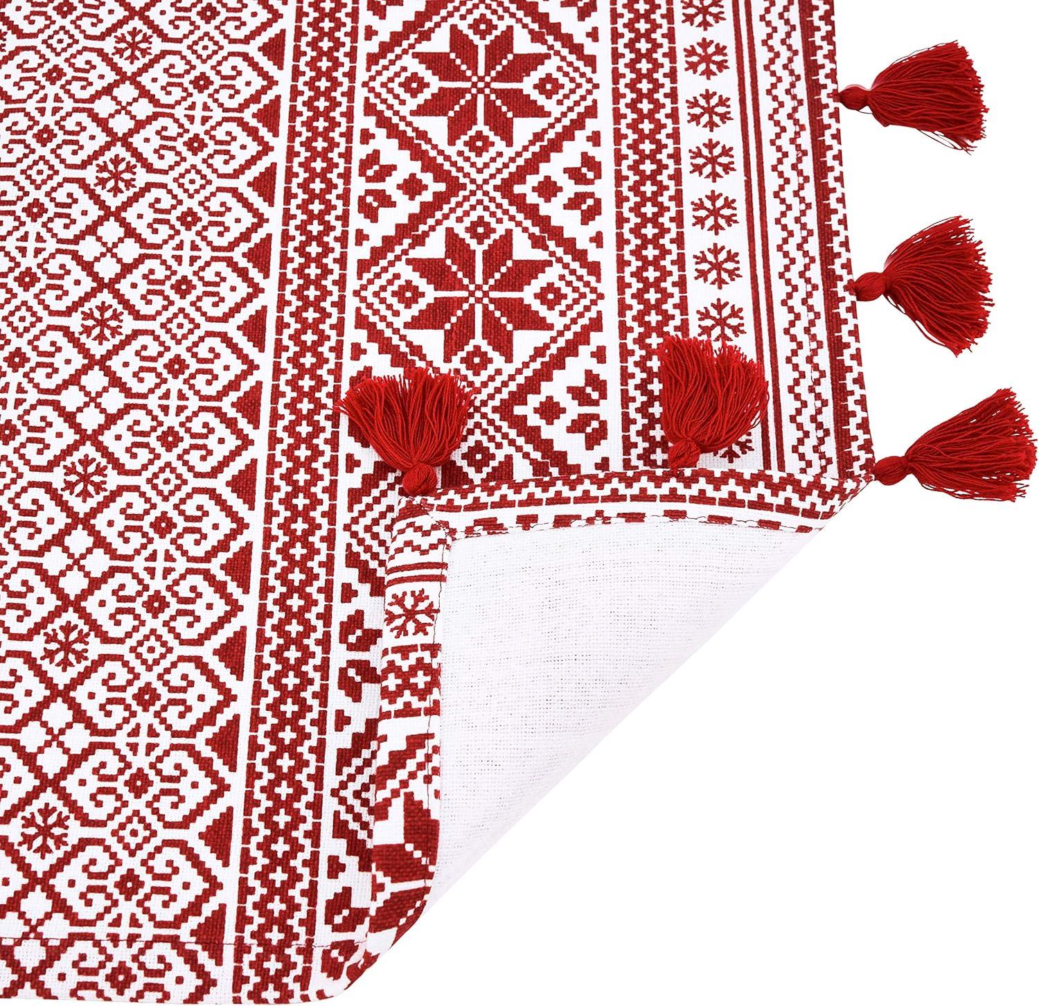 Saro Lifestyle Cotton Placemats With Christmas Pattern (Set of 4)