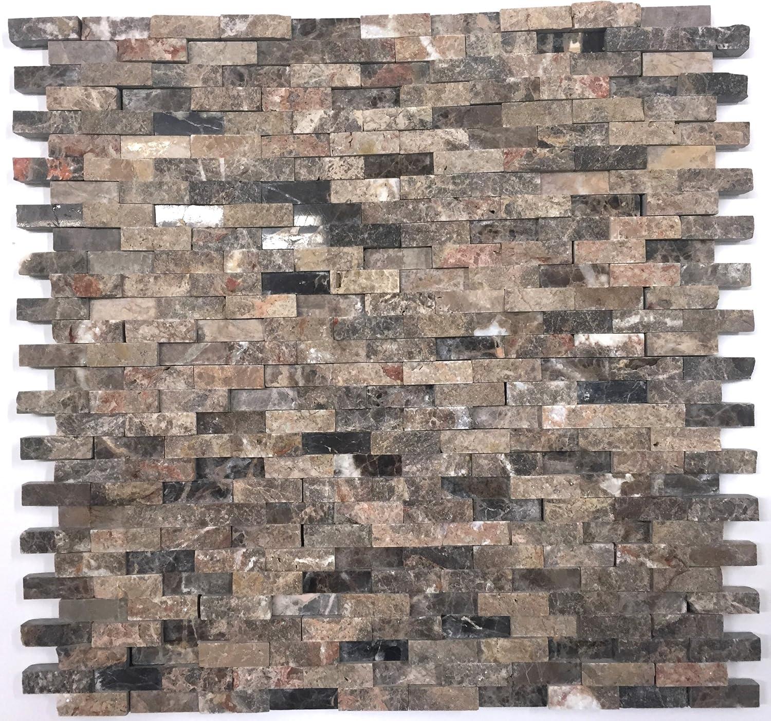 Emperador Marble Splitface Tile in Brown