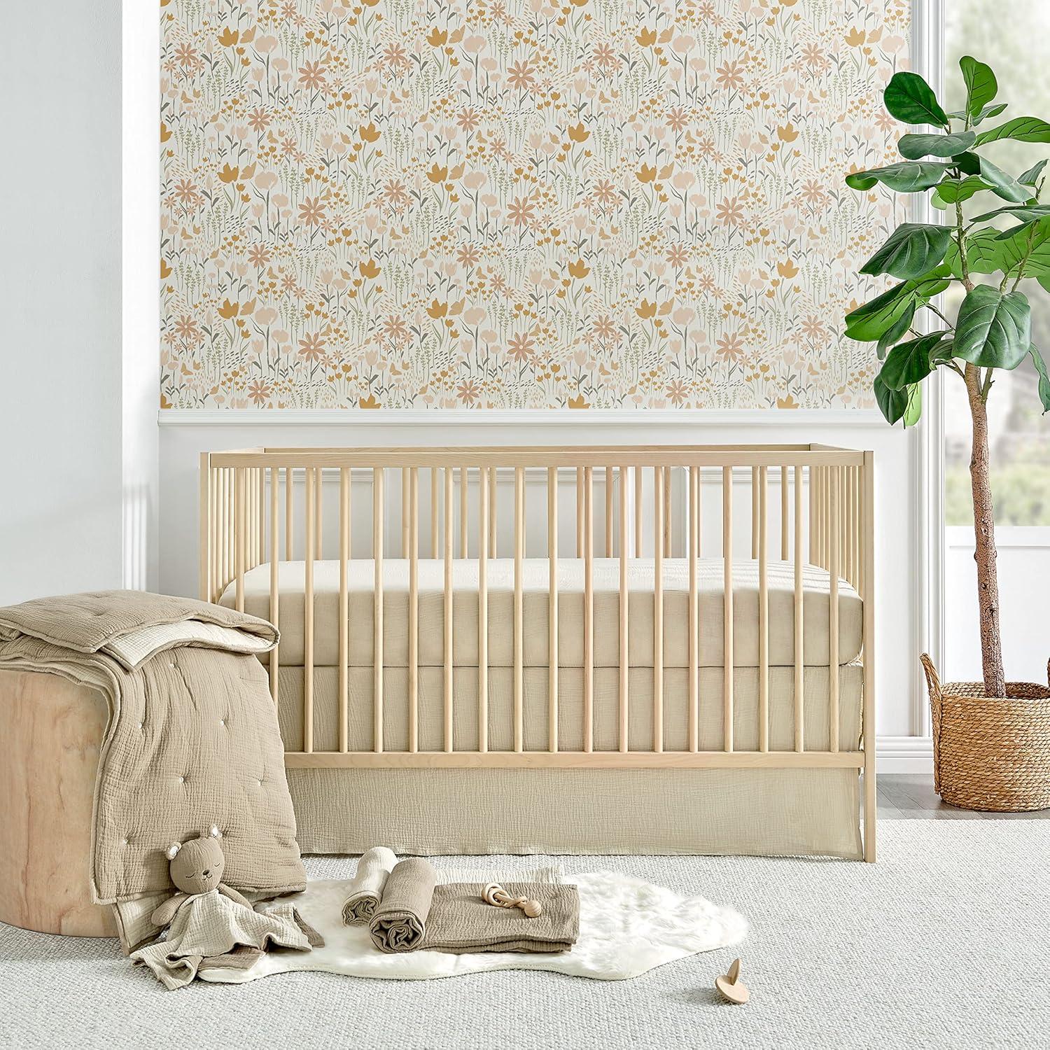 Cloud Muslin Dust Ruffle Beige - Levtex Baby