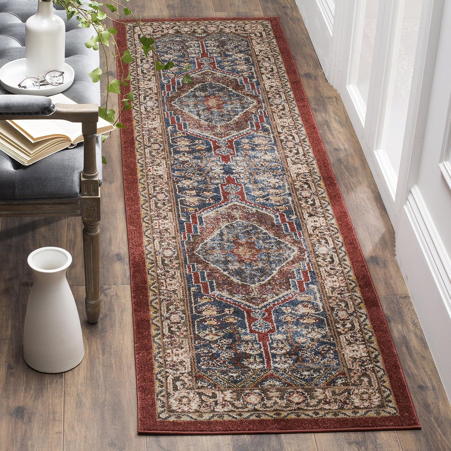 SAFAVIEH Bijar Kagan Traditional Area Rug, Royal/Brown, 3' x 5'