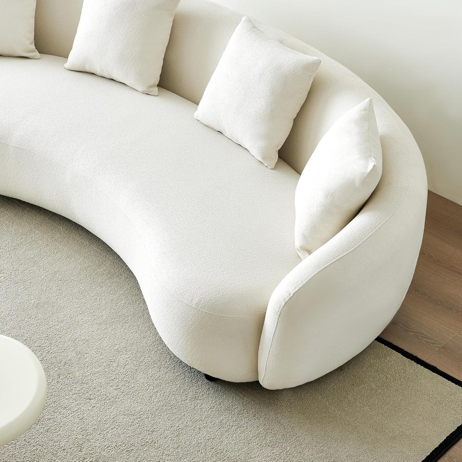 Excellent Future 122.8" Curved Sofa Modern Curved Couch Living Room Modular Sectional Sofa