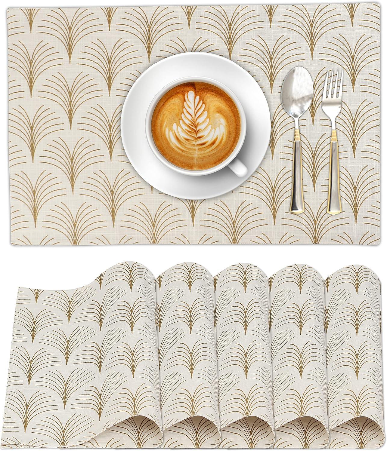 Ruvanti Dining Table Rectangle Placemats 100% Cotton Multi Pattern 13x19 Inches (Set of 6)