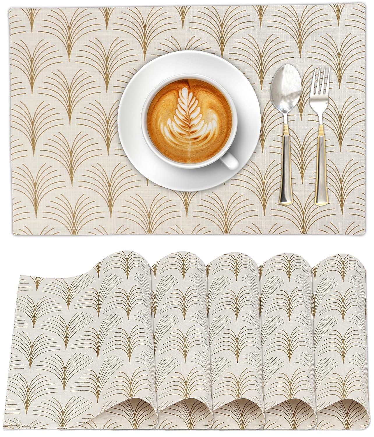 Ruvanti Dining Table Rectangle Placemats 100% Cotton Multi Pattern 13x19 Inches (Set of 6)