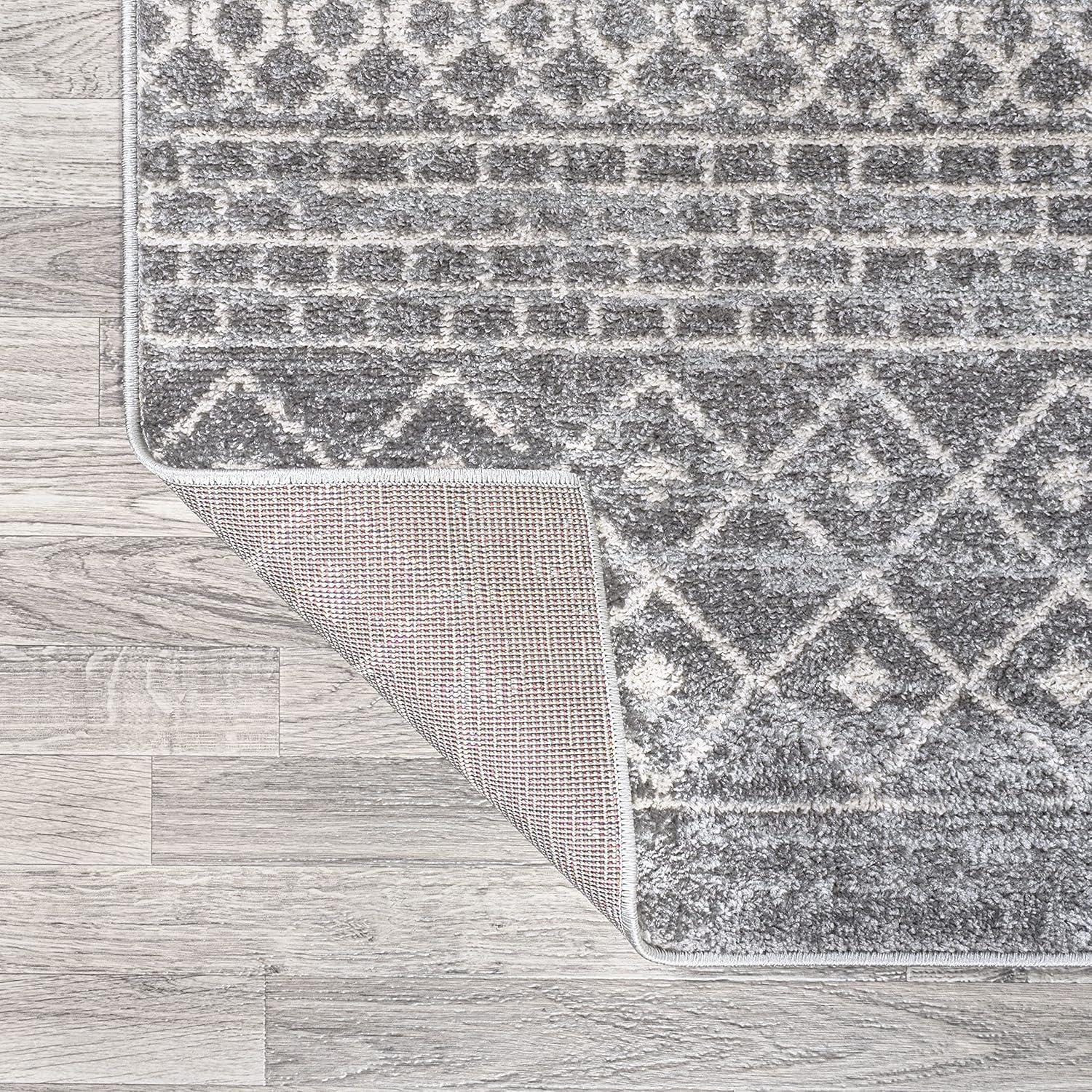 3' x 5' Arta Moroccan Modern Geometric Rug Area Rug, Gray/Cream - JONATHAN Y