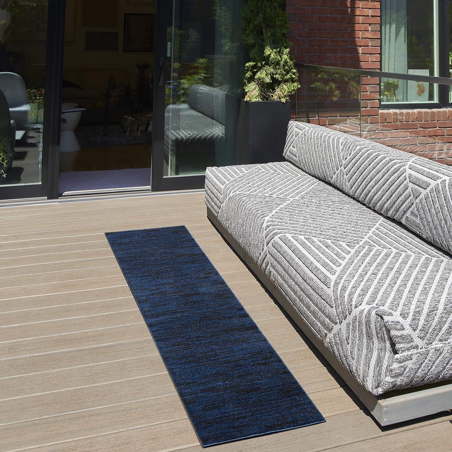 Nourison Nourison Essentials NRE01 Indoor/outdoor Area Rug - Midnight Blue 2' x 6'