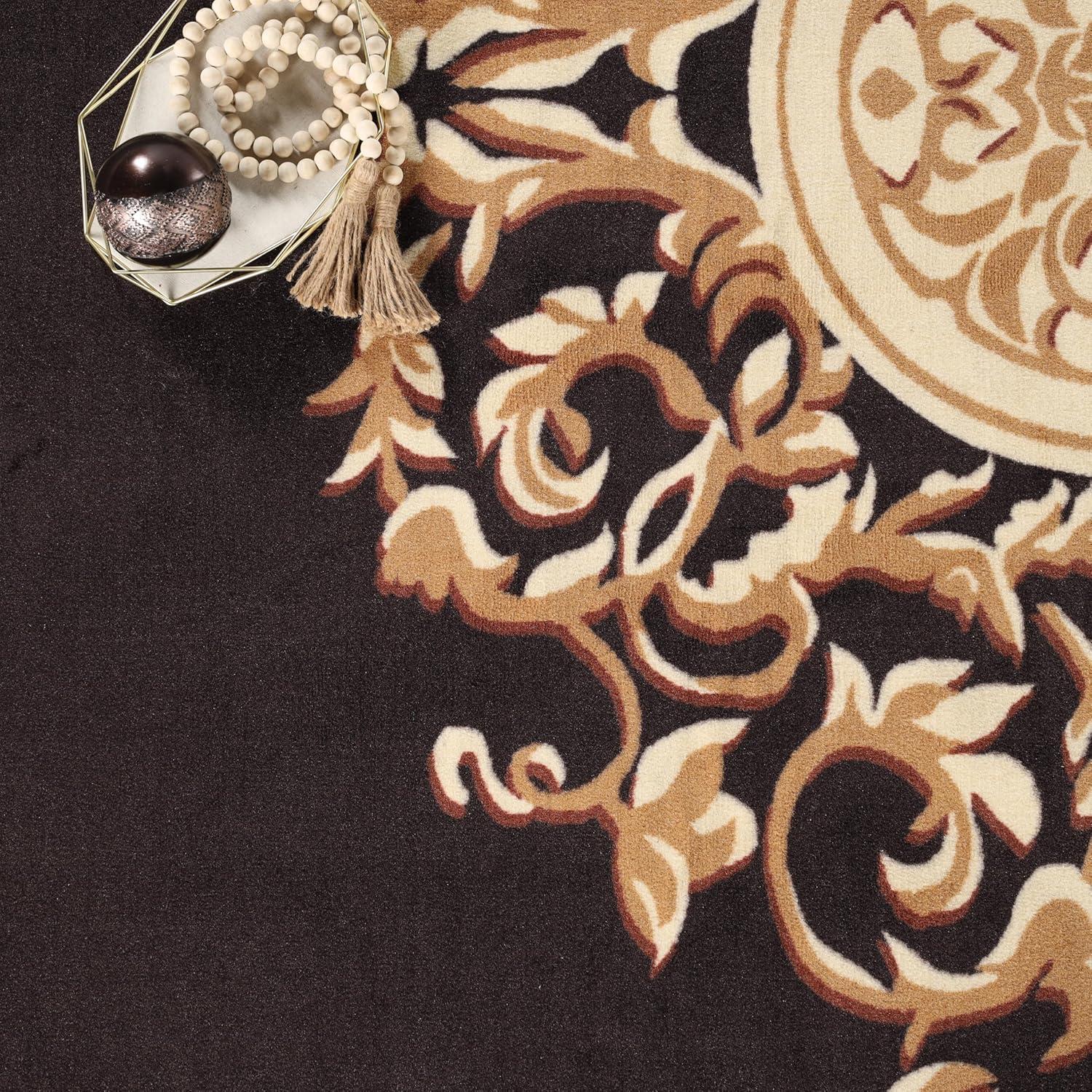 Superior Oversized Medallion Indoor Area Rug, 12' x 15', Coffee