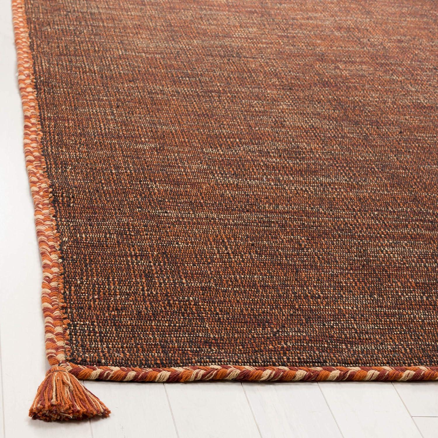 Montauk MTK150 Hand Woven Indoor Area Rug - Orange/Black - 5'x5' - Safavieh