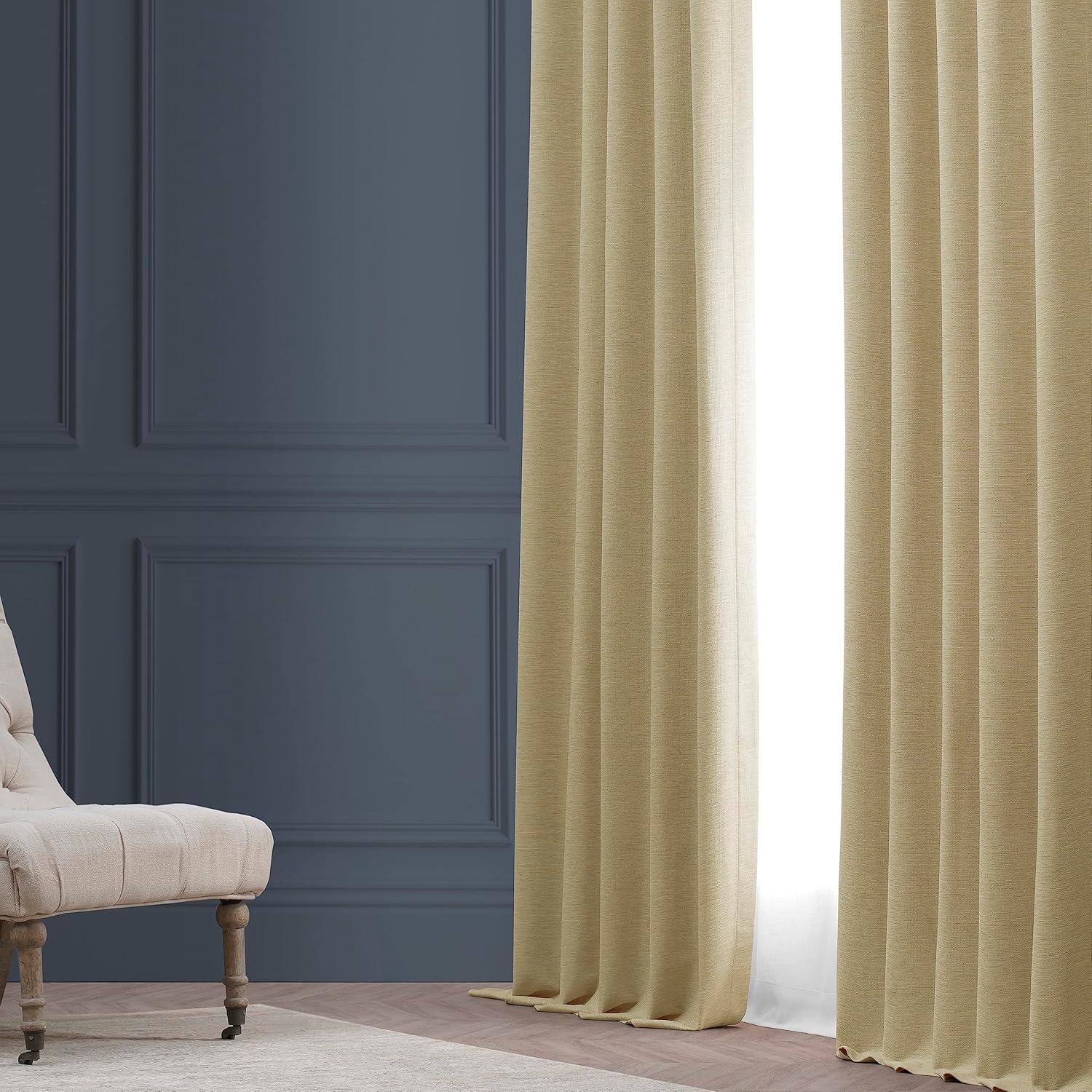 Candlelight Beige Textured Room Darkening Curtains 50" x 84"