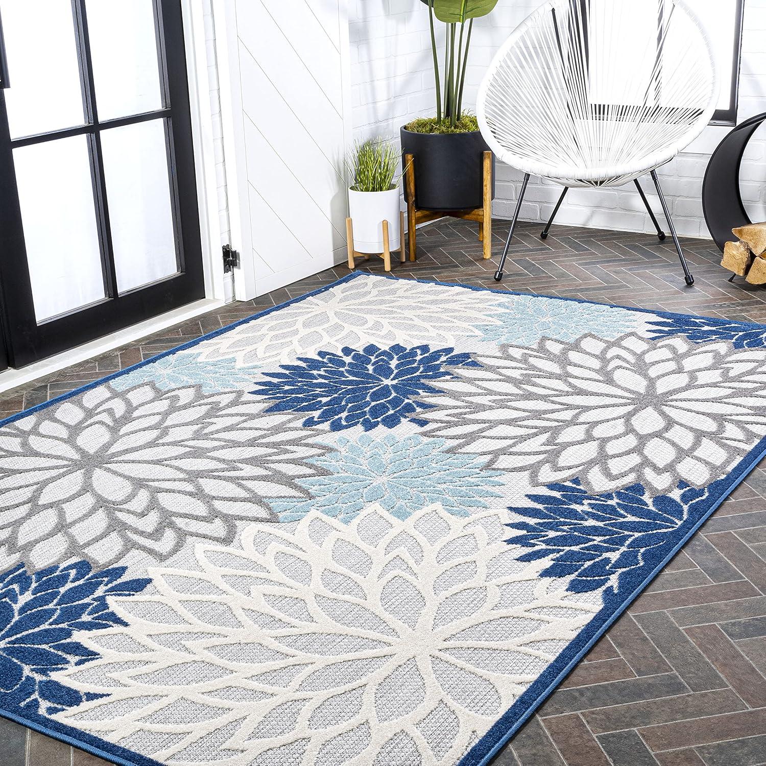 Minori Floral Indoor/Outdoor Runner Rug - JONATHAN Y