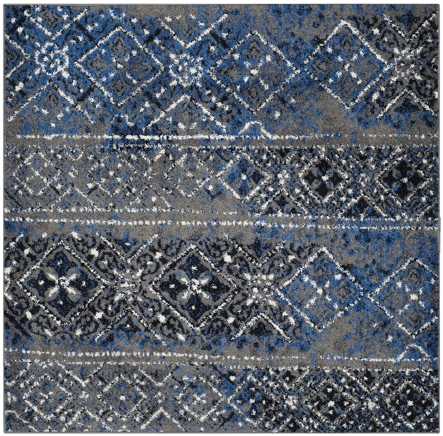 Adirondack ADR111 Machine Made Indoor Area Rug - Silver/Multi - 4'x4' - Safavieh