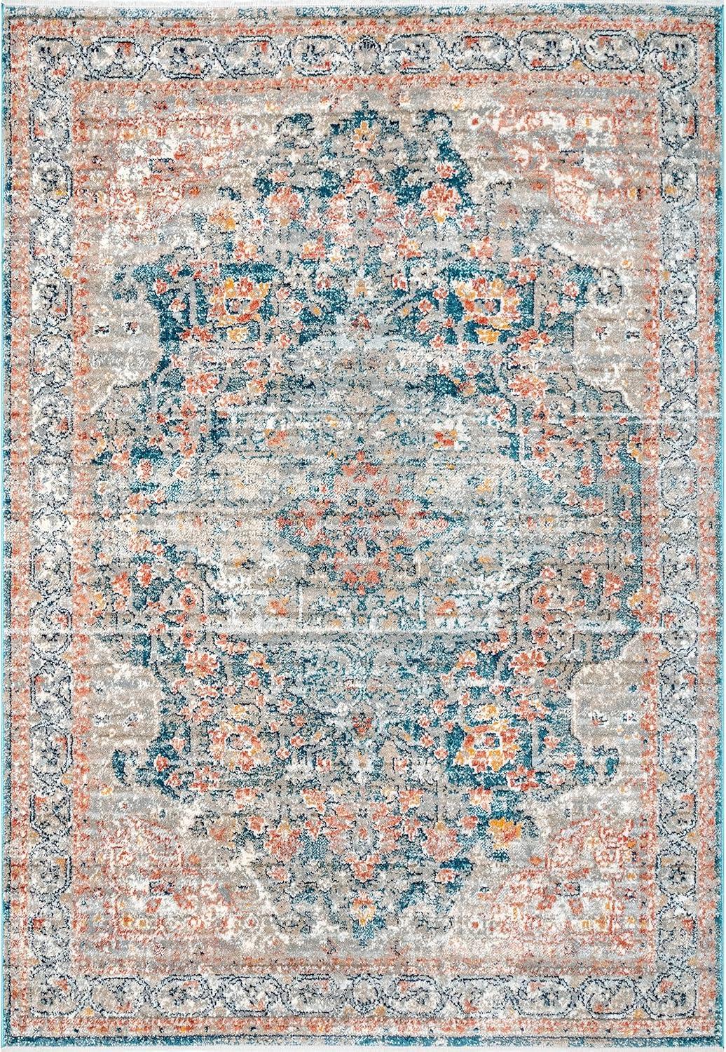 nuLOOM Chanda Persian Vintage Area Rug, 5' 3" x 7' 3", Blue