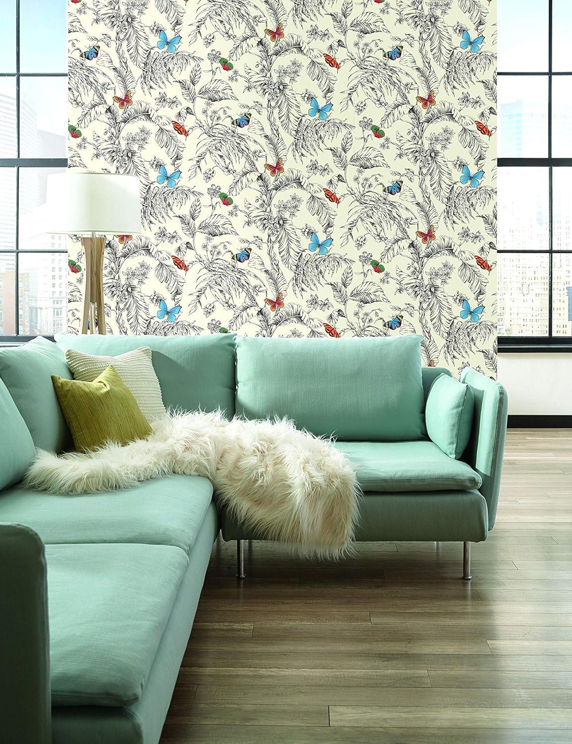 Ashford Toiles 27 L x 27 Butterfly Removable Wallpaper