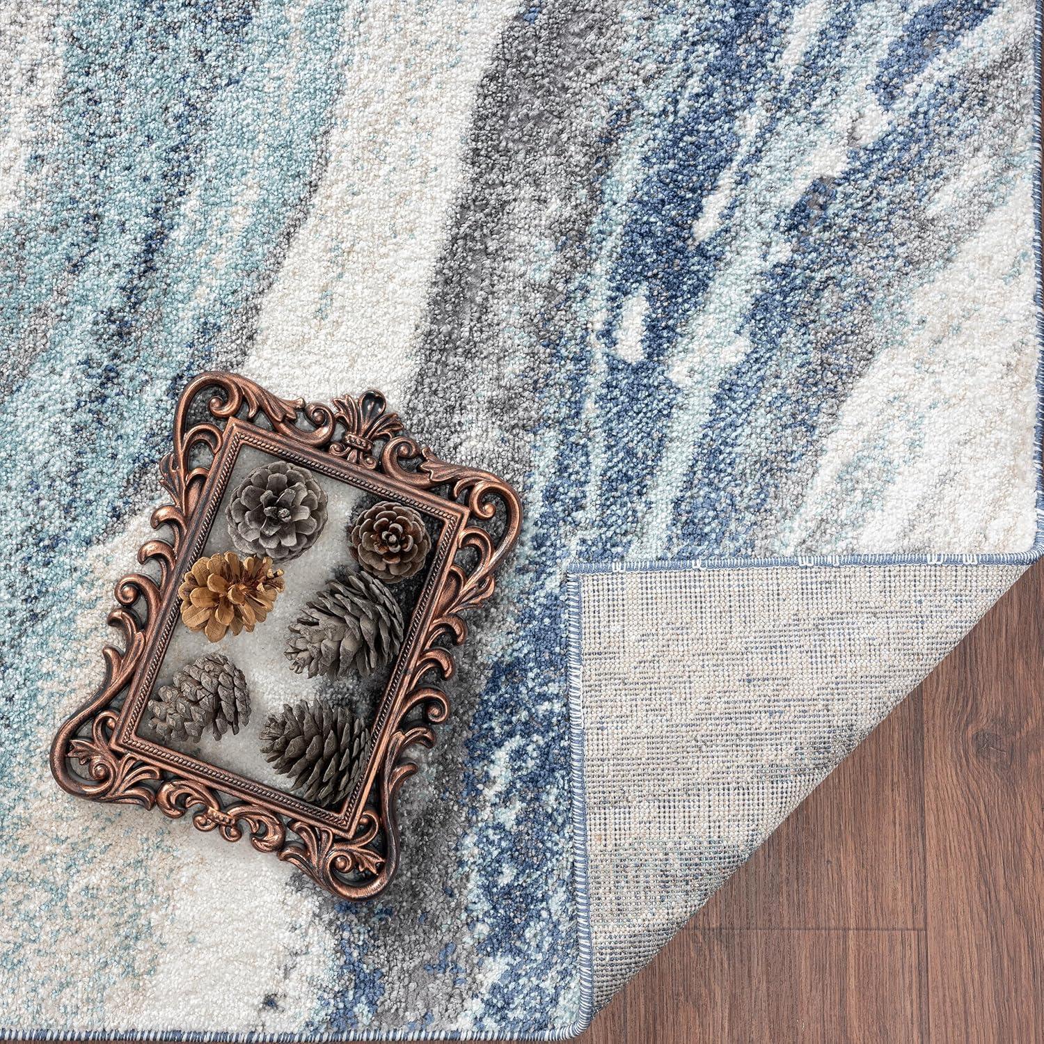 Luxe Weavers Modern Abstract Marble Area Rug, Blue 8x10