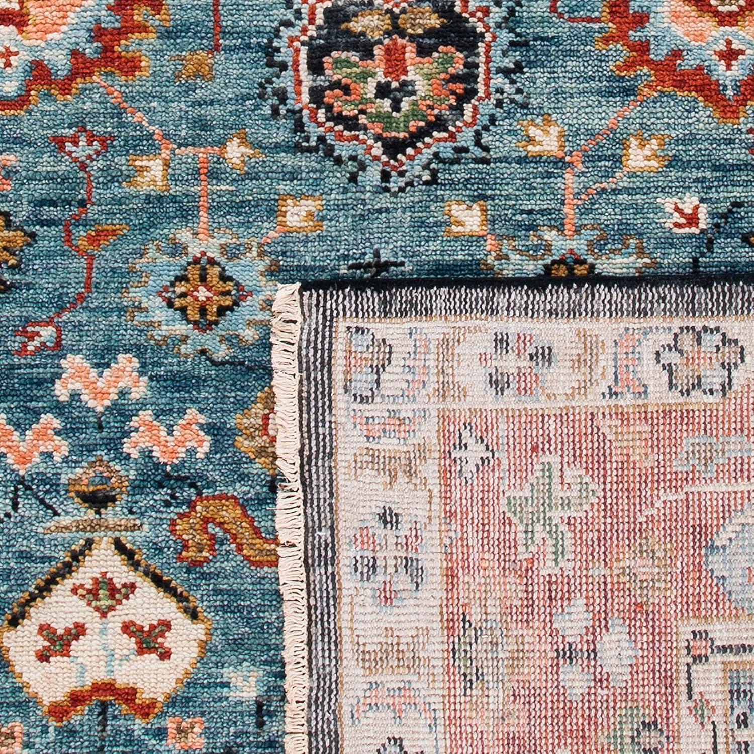 Samarkand SRK117 Hand Knotted Area Rug - Blue/Red - 6'x9' - Safavieh.