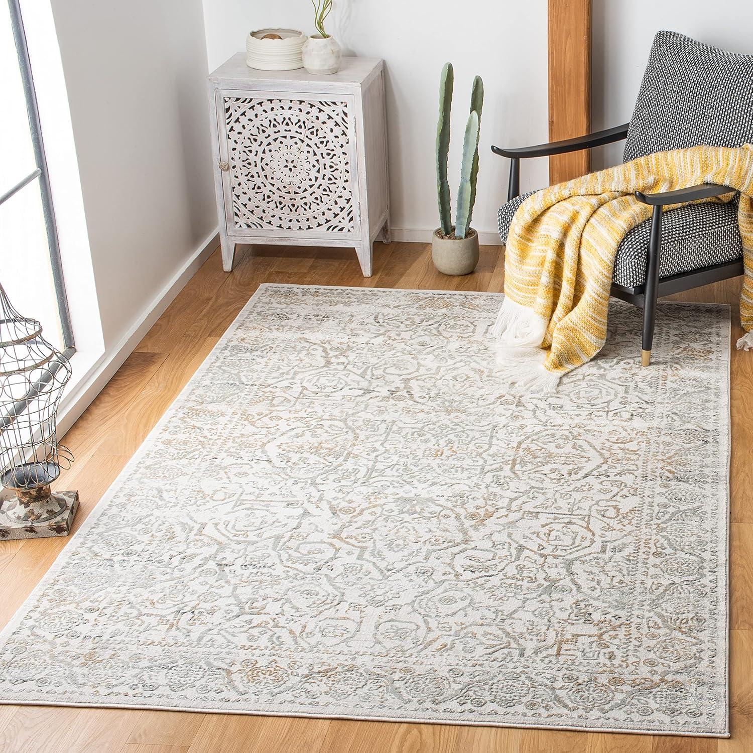 Princeton PRN714 Power Loomed Indoor Accent Rug - 4'x6' - Beige/Grey - Safavieh