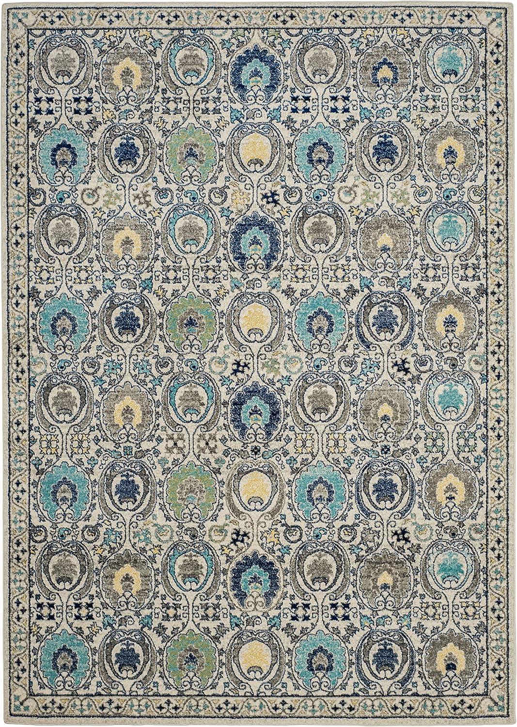 Evoke EVK251 Power Loomed Area Rug - Ivory/Grey - 6'7"x9' - Safavieh.