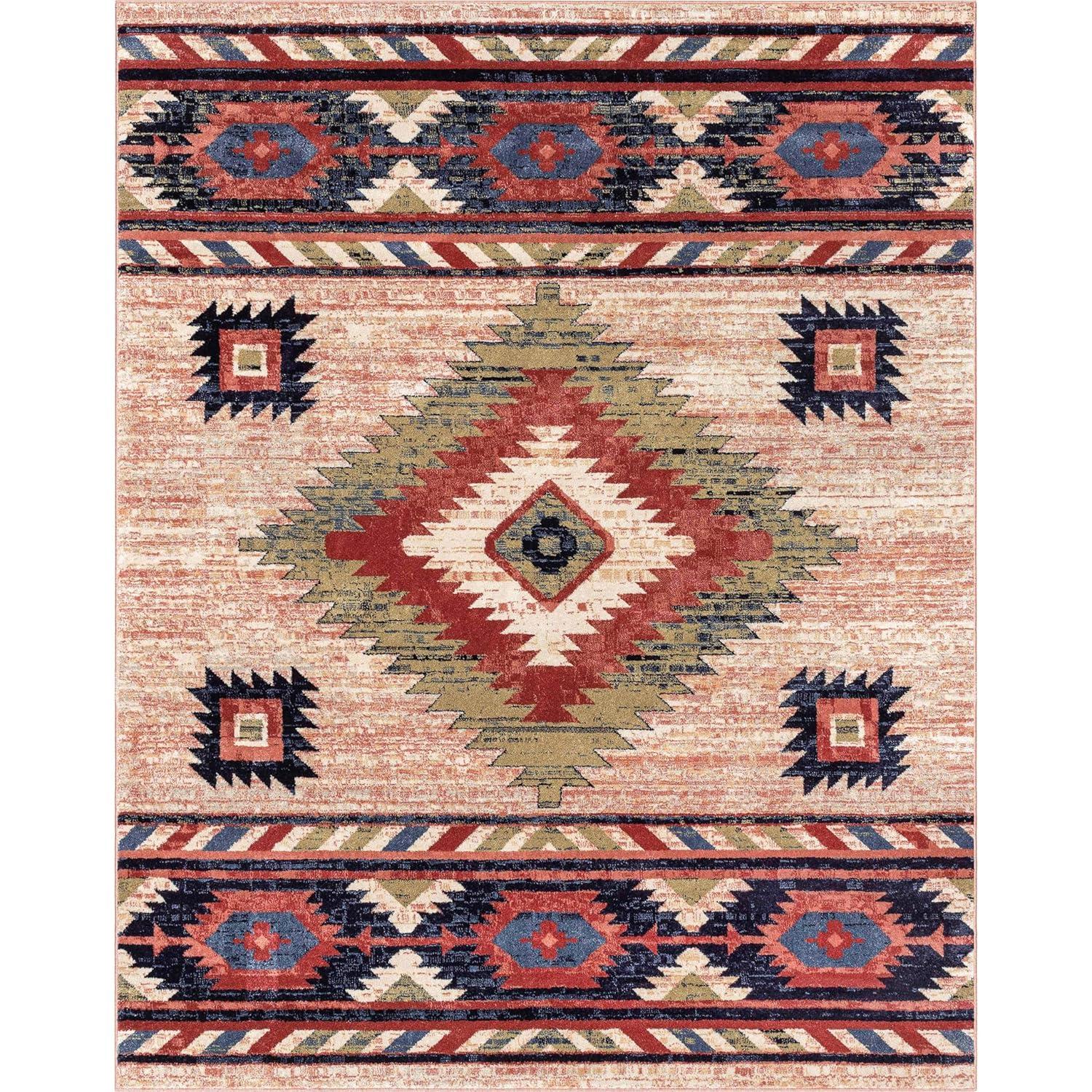 Well Woven Jamyn Lea Crimson Traditional Southwestern Tribal Red/Blue Rug