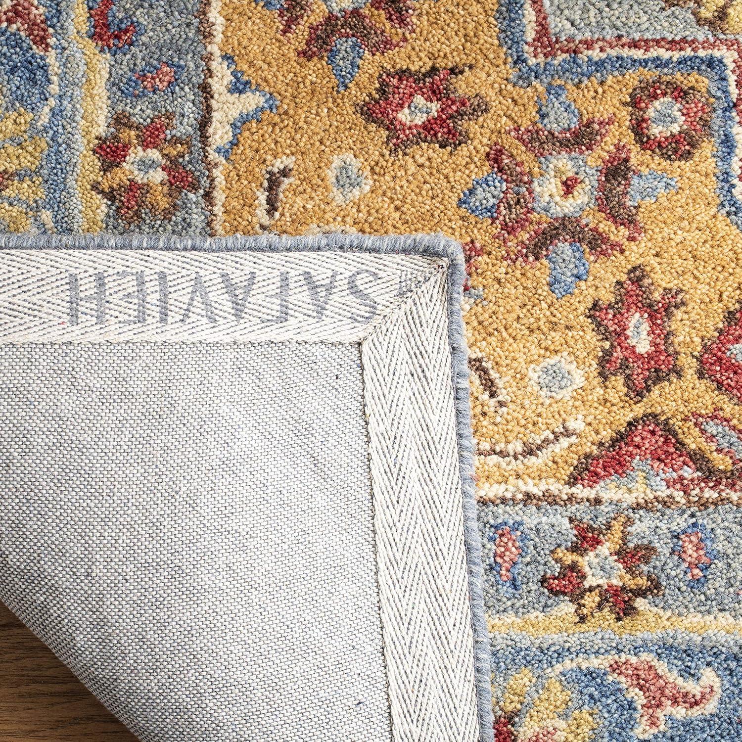 Antiquity AT504 Hand Tufted Area Rug - Blue/Gold - 5'x8' - Safavieh.