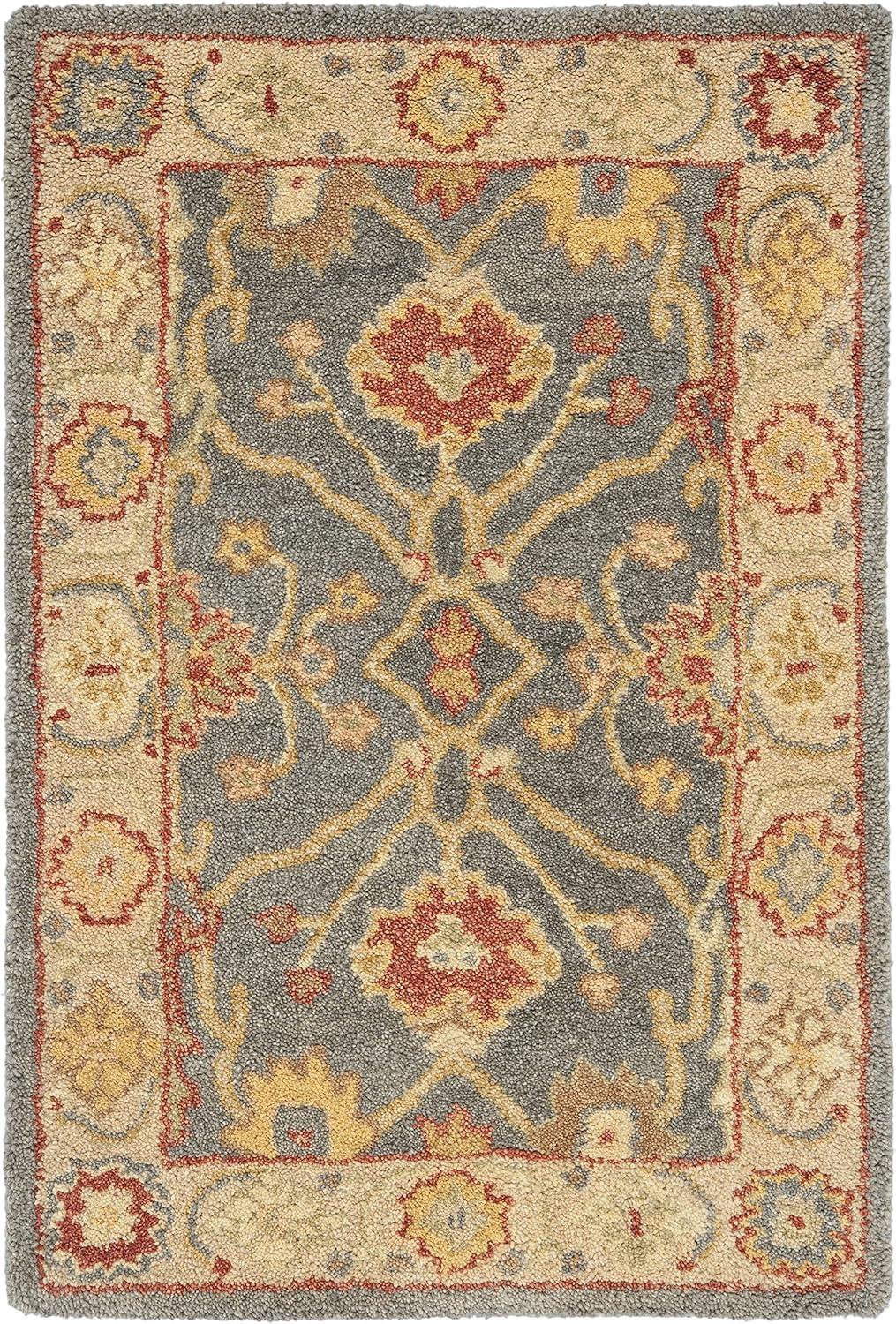 SAFAVIEH Antiquity Chanelle Oriental Wool Area Rug, Blue/Ivory, 9'6" x 13'6"