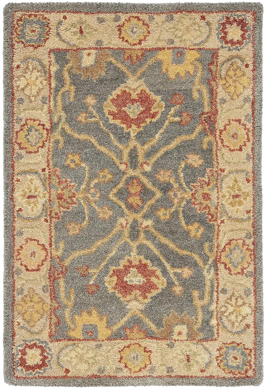 SAFAVIEH Antiquity Chanelle Oriental Wool Area Rug, Blue/Ivory, 9'6" x 13'6"