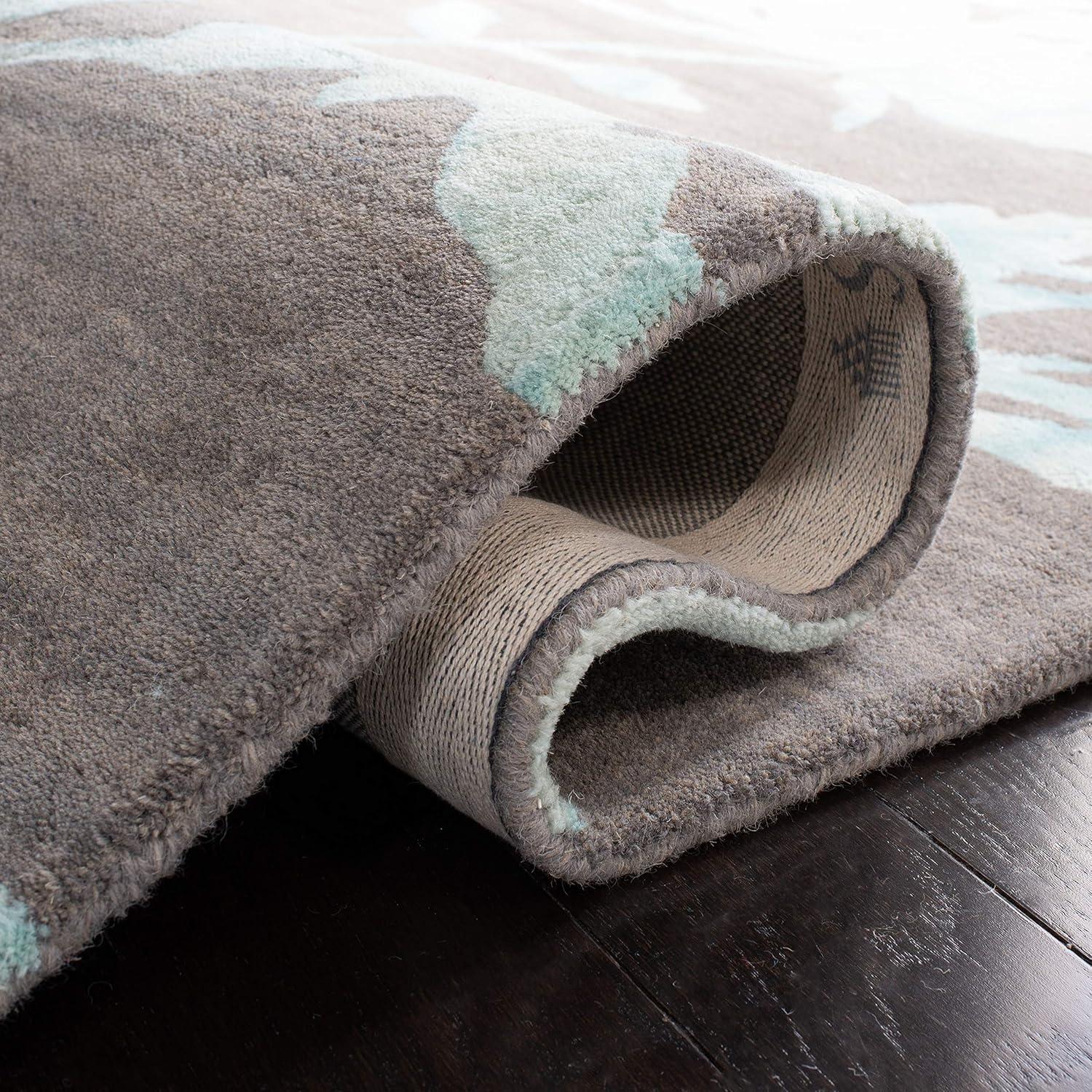 Dip Dye DDY716 Hand Tufted Area Rug - Grey/Turquoise - 8'9"x11'9" - Safavieh.