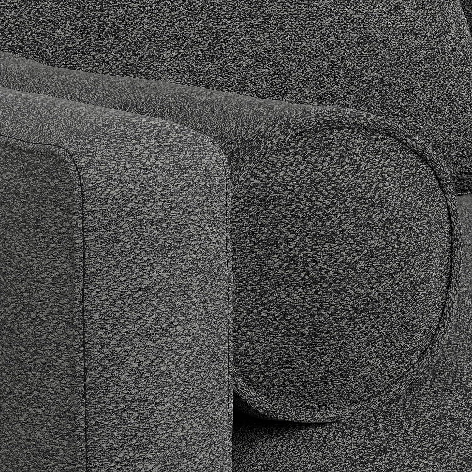Simpli Home Morrison Mid-Century Modern Couch for Living Room, Eco-Friendly Woven-Blend Fabric with Removable Cushions