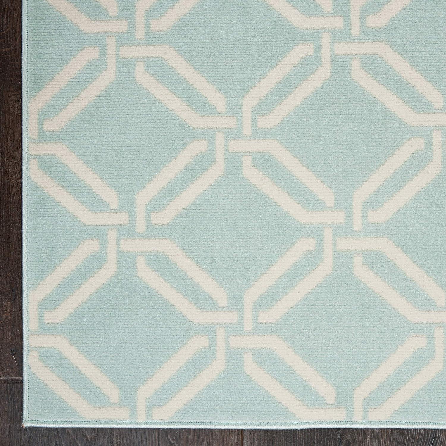 Nourison Jubilant Modern Trellis Green 6' x 9' Area Rug, (6' x 9')