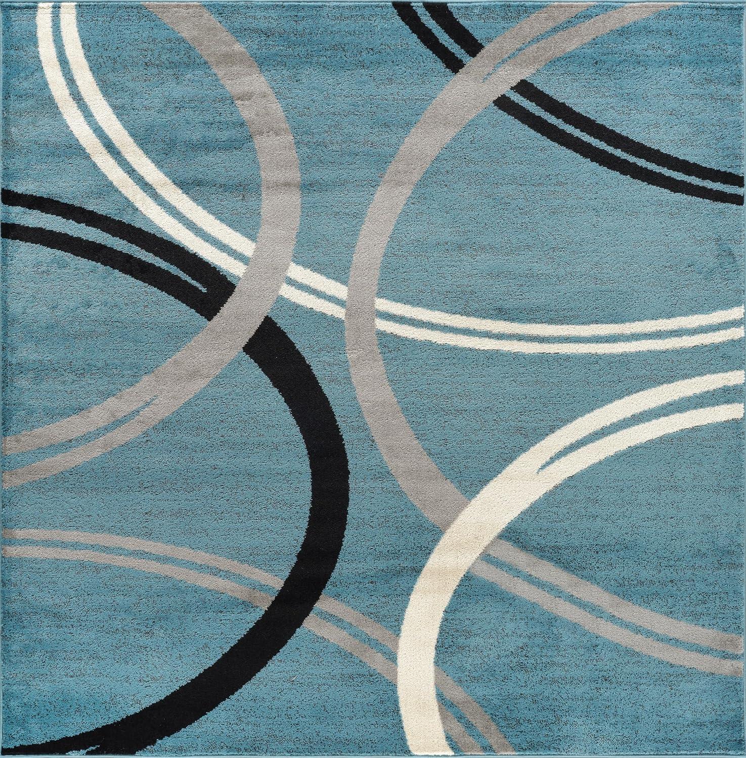 World Rug Gallery Contemporary Abstract Circles Design Area Rug