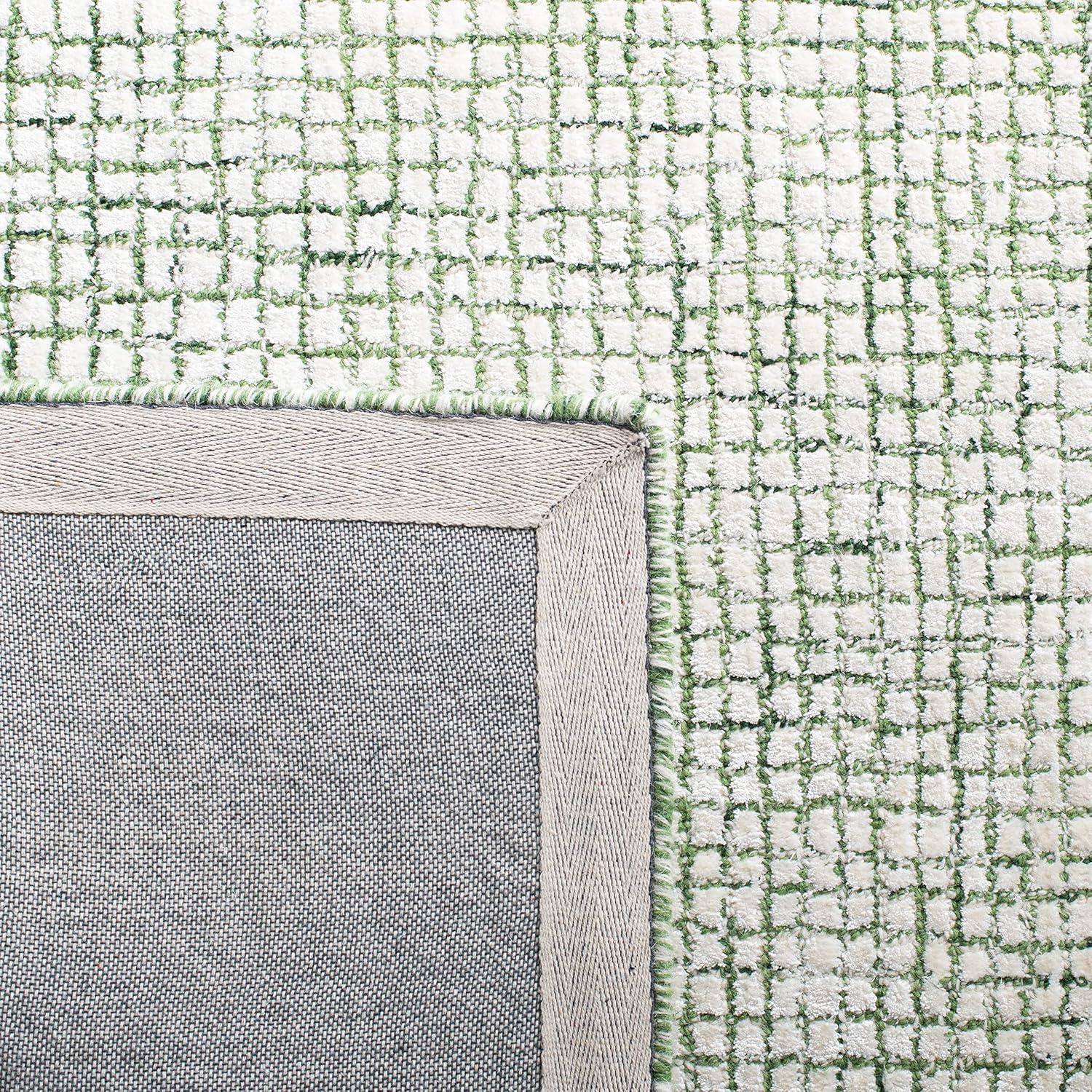 SAFAVIEH Abstract Dalia Geometric Abstract Area Rug, Ivory/Green, 6' x 6' Square