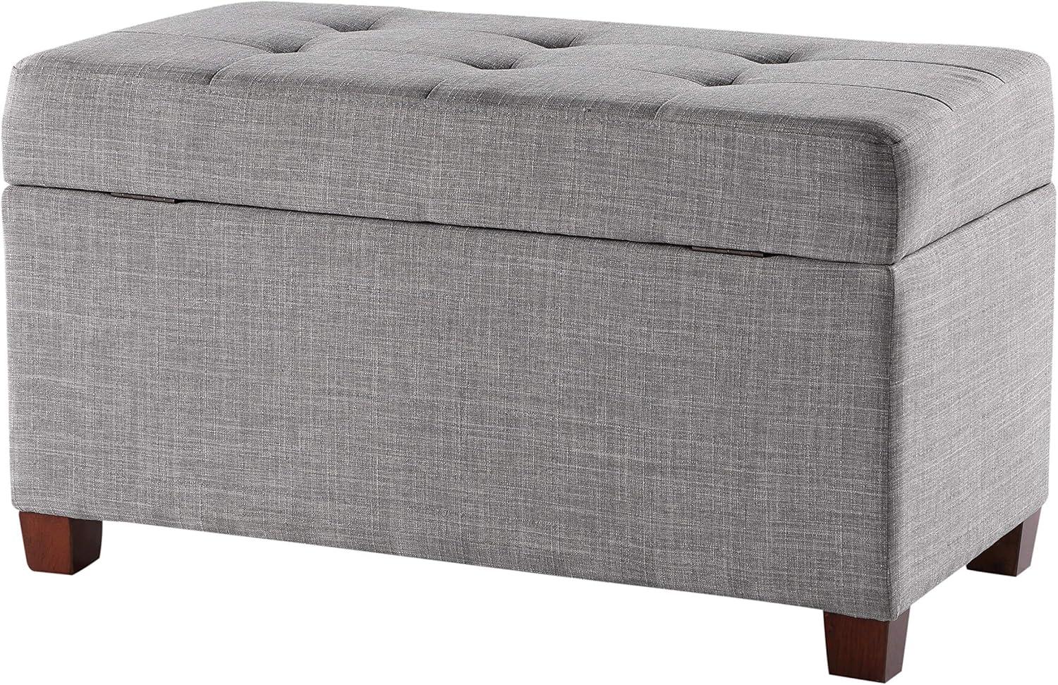 OSP Home Furnishings Storage Ottoman in Dove Gray Fabric