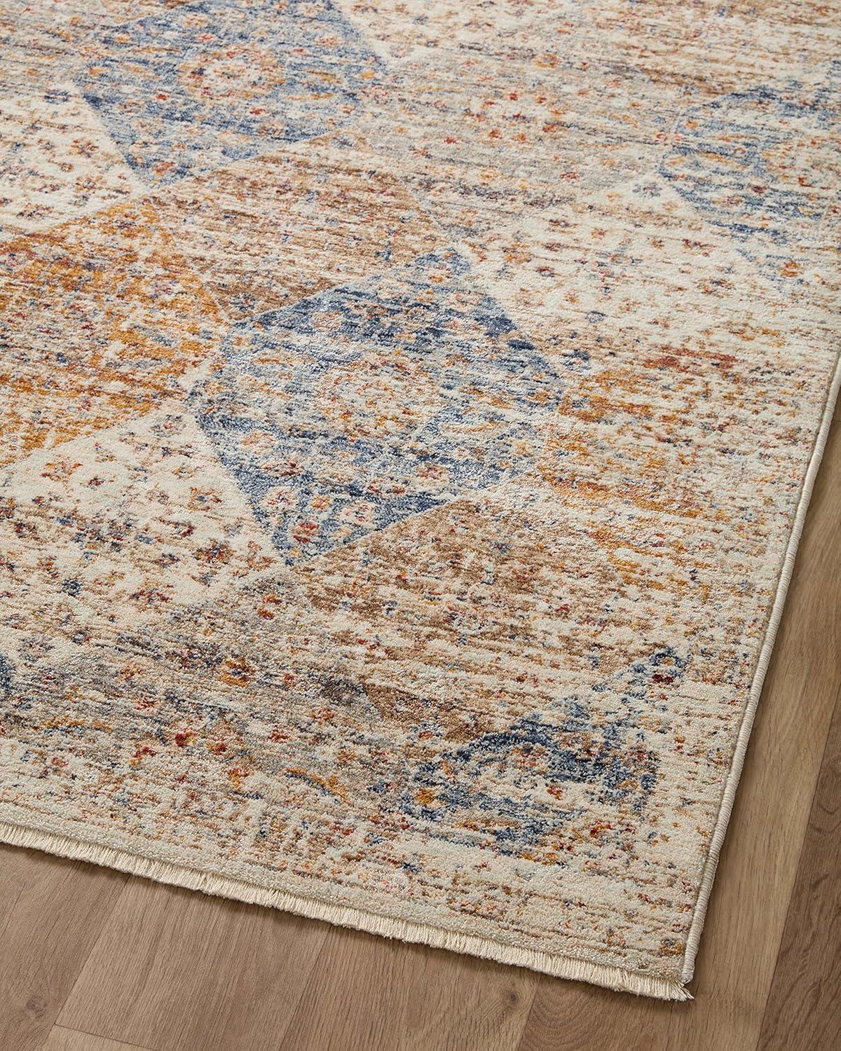 Loloi Rugs Sorrento Oriental Machine Made Power Loom Polyester Area Rug in Ivory