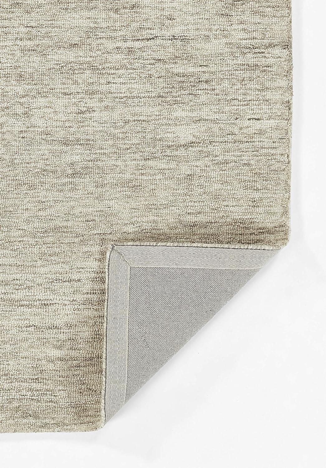 Momeni 8'x10' James Solid Handtufted Area Rug Natural: Wool, Low Pile, Rectangle, Indoor, Tufted, Vacuum Care