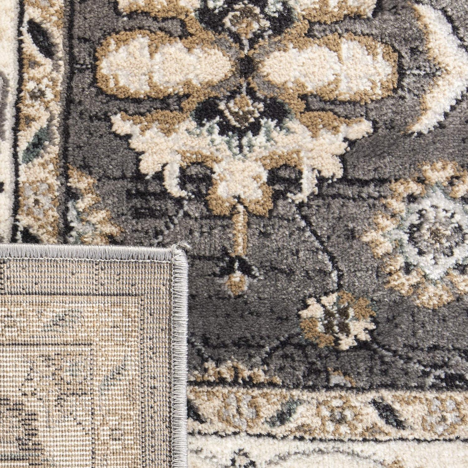 Lyndhurst LNH332 Power Loomed Area Rug - Grey/Cream - 8'x10' - Safavieh.