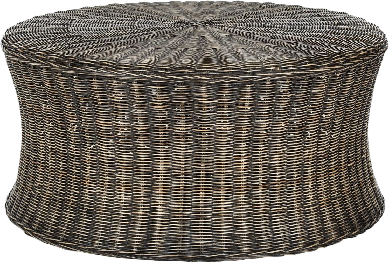 Ruxton Dark Brown Round Rattan Cocktail Table