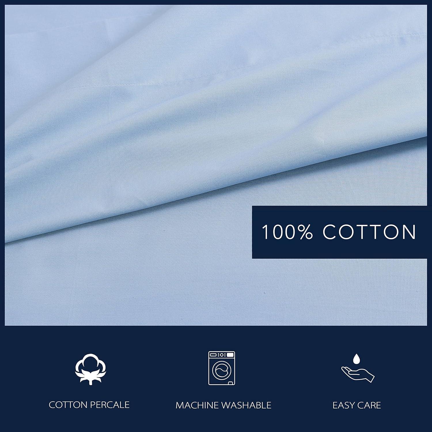 Nautica Solid Cotton Percale Sheet Sets