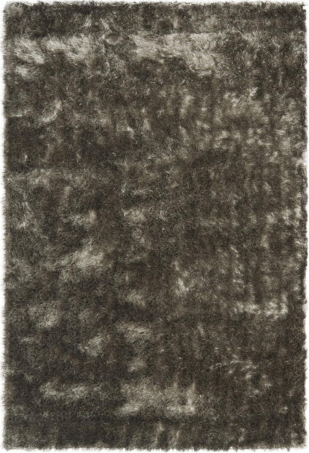 SAFAVIEH Paris Darwin Plush Polyester Shag Area Rug, Silver, 10' x 14'