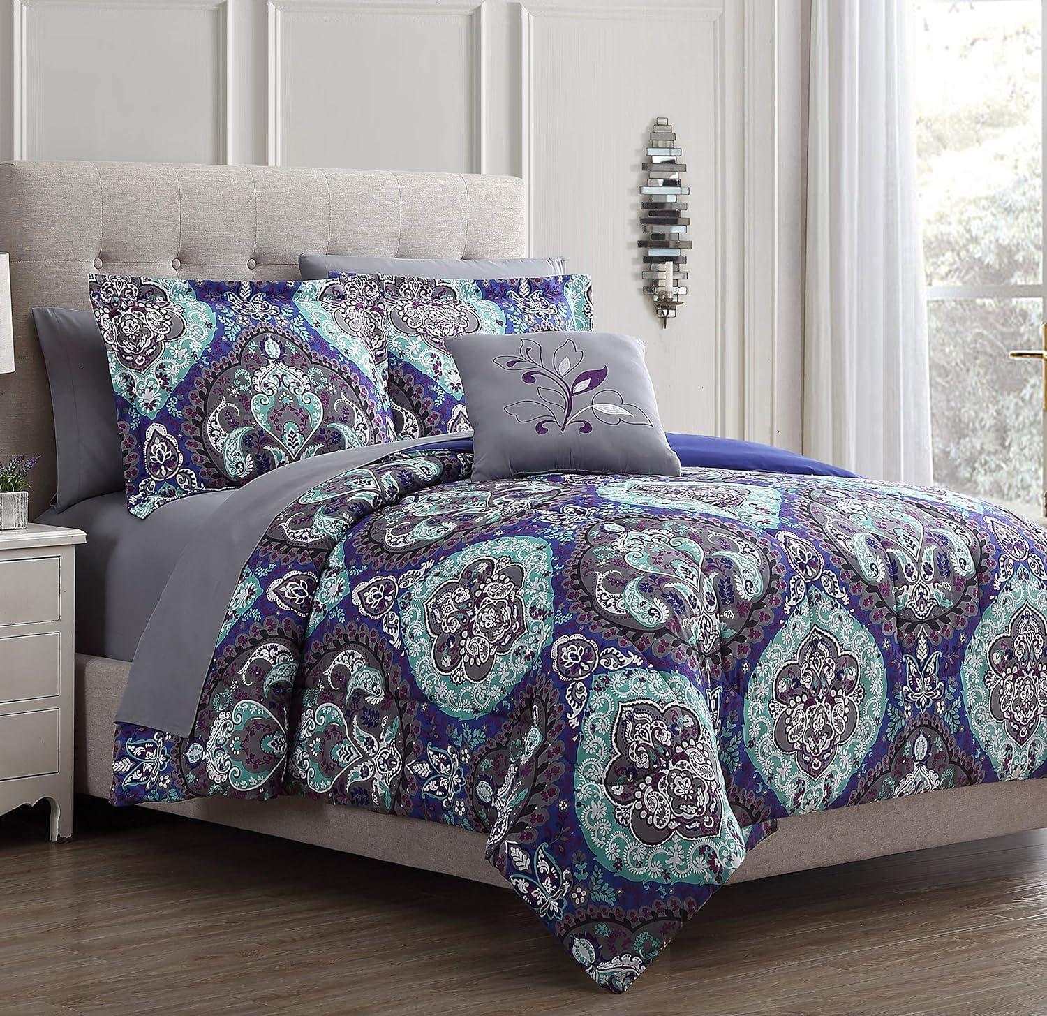 Modern Threads Printed Reversible Complete Bed Set Cathedral.