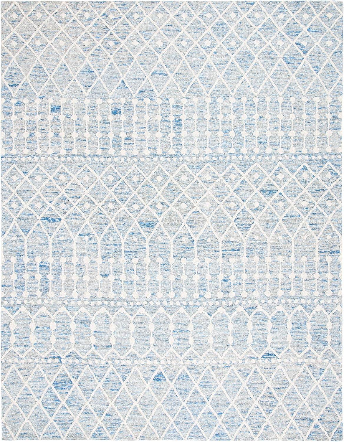 Blossom BLM115 Hand Tufted Area Rug - Blue/Ivory - 8'x10' - Safavieh.