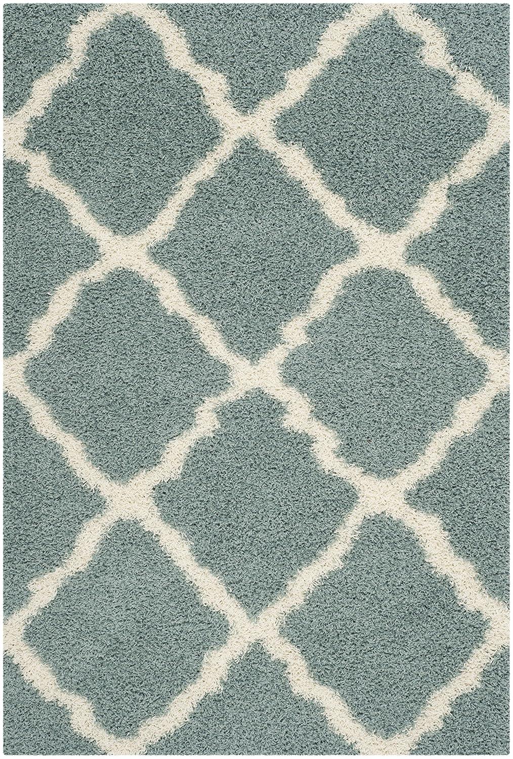 Dallas Shag SGD257 Power Loomed Indoor Accent Rug - Seafoam/Ivory - 3'x5' - Safavieh.