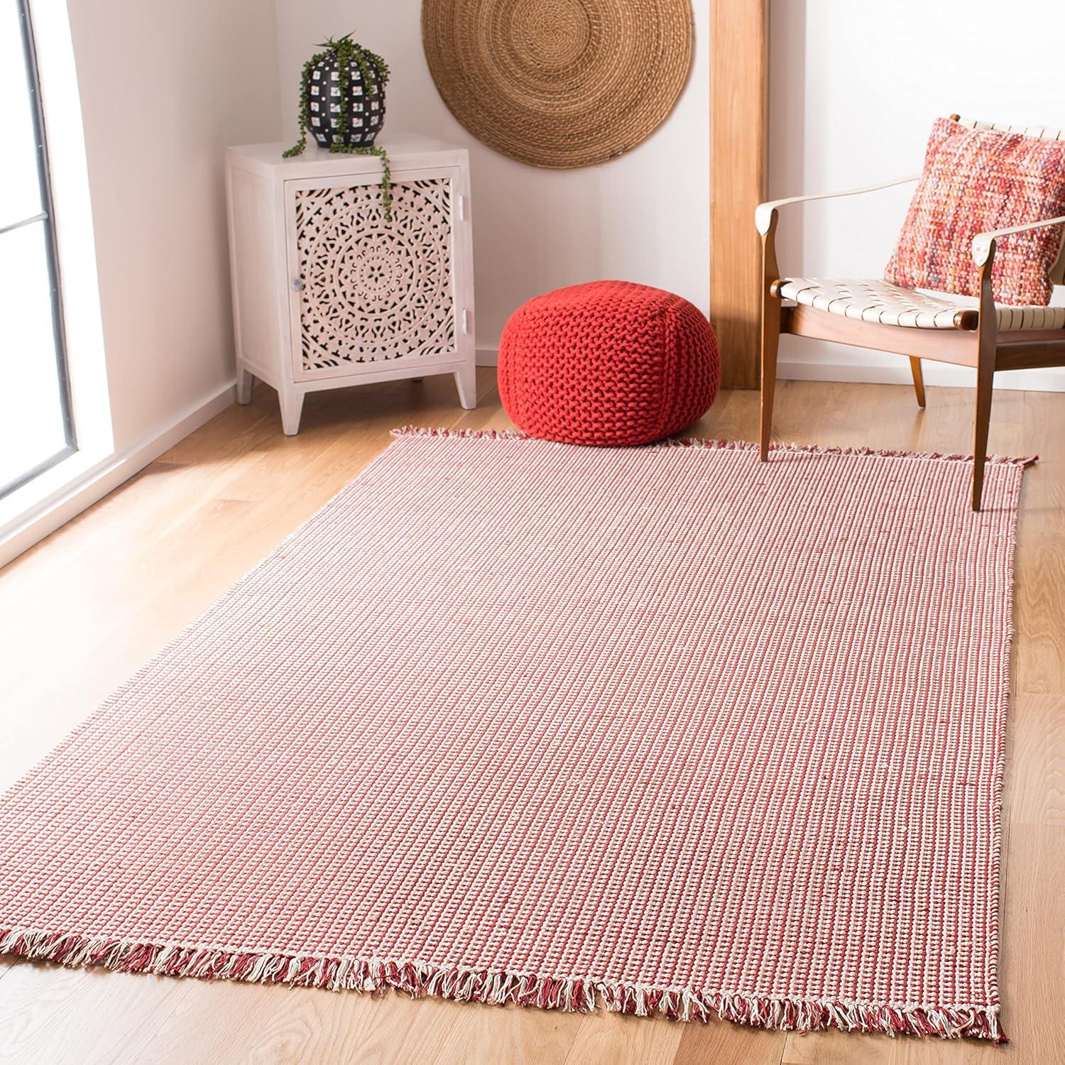 Montauk MTK340 Hand Woven Indoor Accent Rug - Ivory/Red - 4'x4' - Safavieh