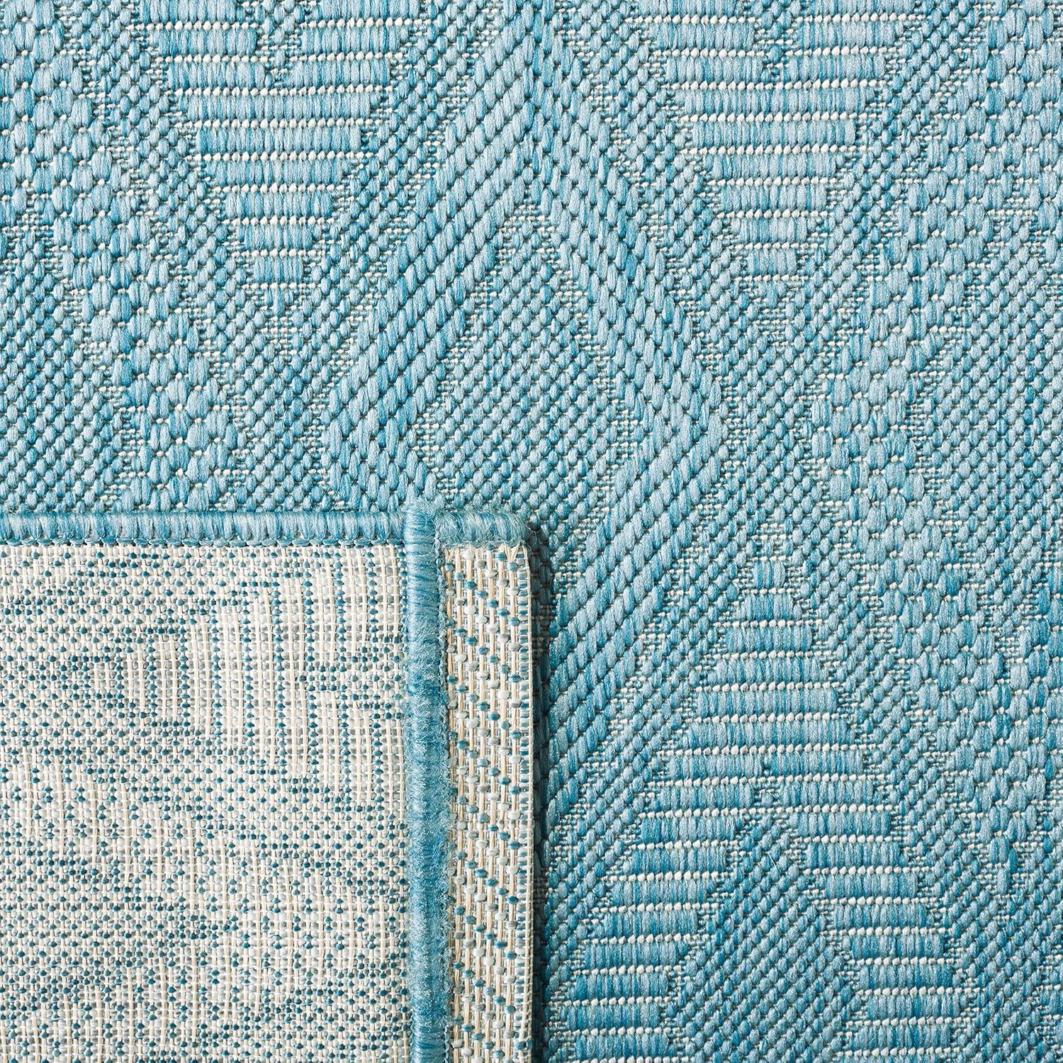Courtyard CY8520 Power Loomed Indoor and Outdoor Area Rug - Aqua/Aqua - 8'x10' - Safavieh