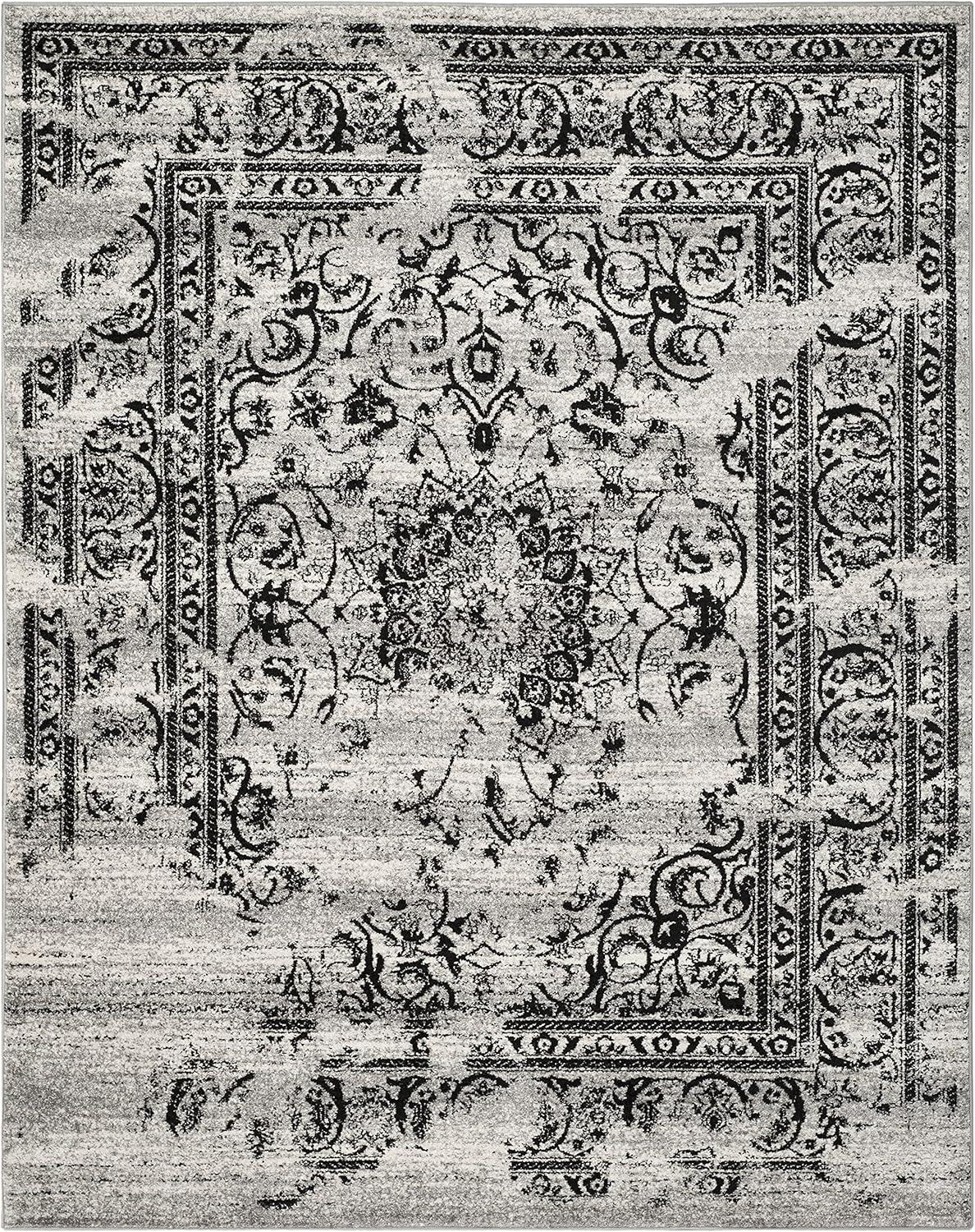 Adirondack ADR101 Power Loomed Area Rug - Silver/Black - 8'9"x11'9" - Safavieh.