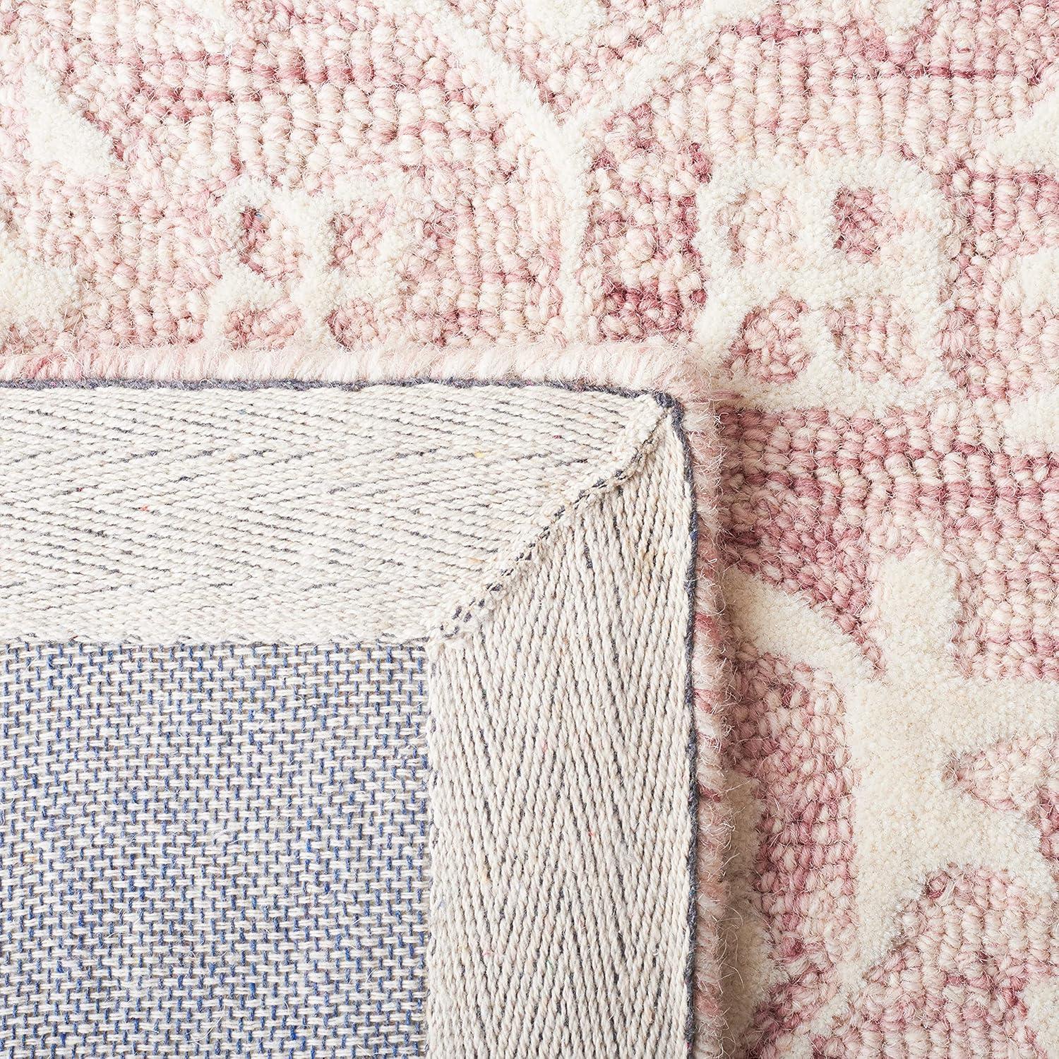 Metro MET903 Hand Tufted Indoor Area Rug - Dark Pink/Ivory - 6'x6' - Safavieh