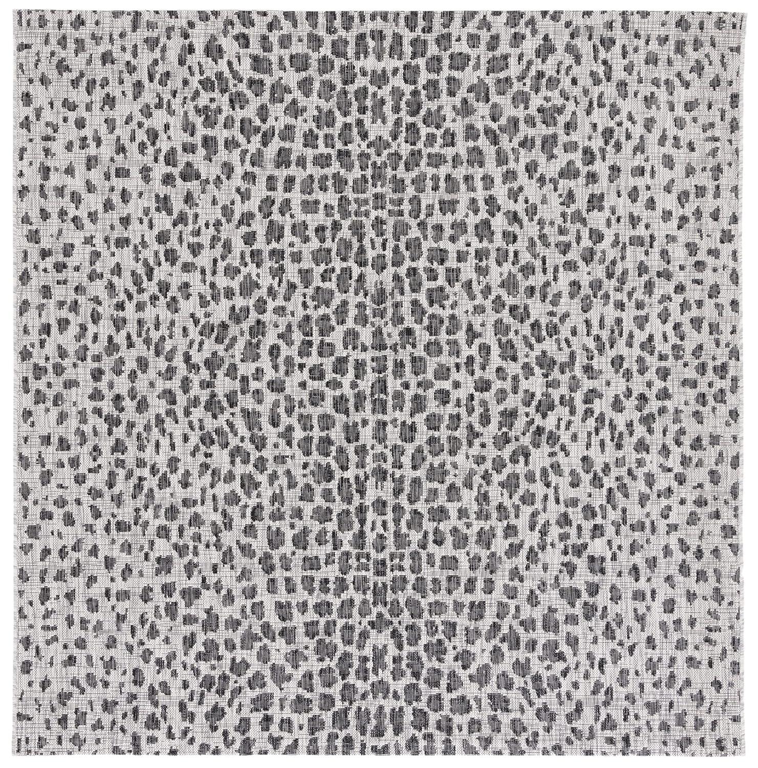 Courtyard CY8505 Power Loomed Indoor/Outdoor Area Rug - Gray/Black - 3'x3' - Safavieh.
