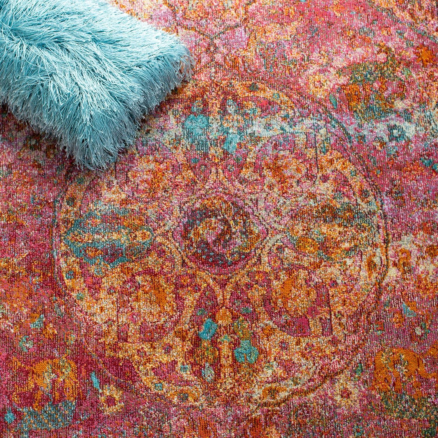 Luxor LUX318 Power Loomed Area Rug - Fuchsia/Gold - 4'x6' - Safavieh