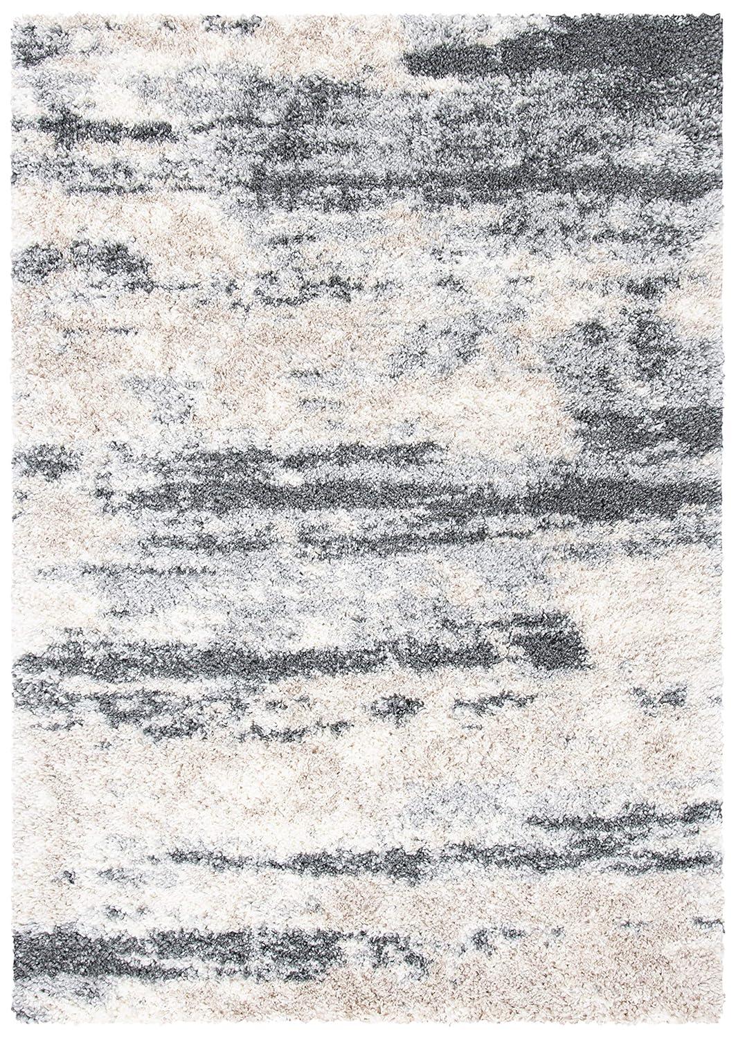 Fontana Shag FNT853 Power Loomed Area Rug - Grey/Ivory - 5'3"x7'6" - Safavieh.