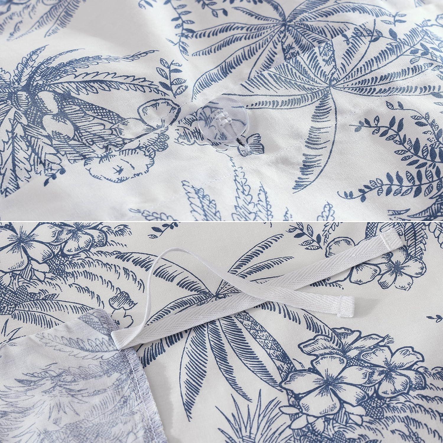 Tommy Bahama Pen And Ink Blue Cotton Duvet Cover Set