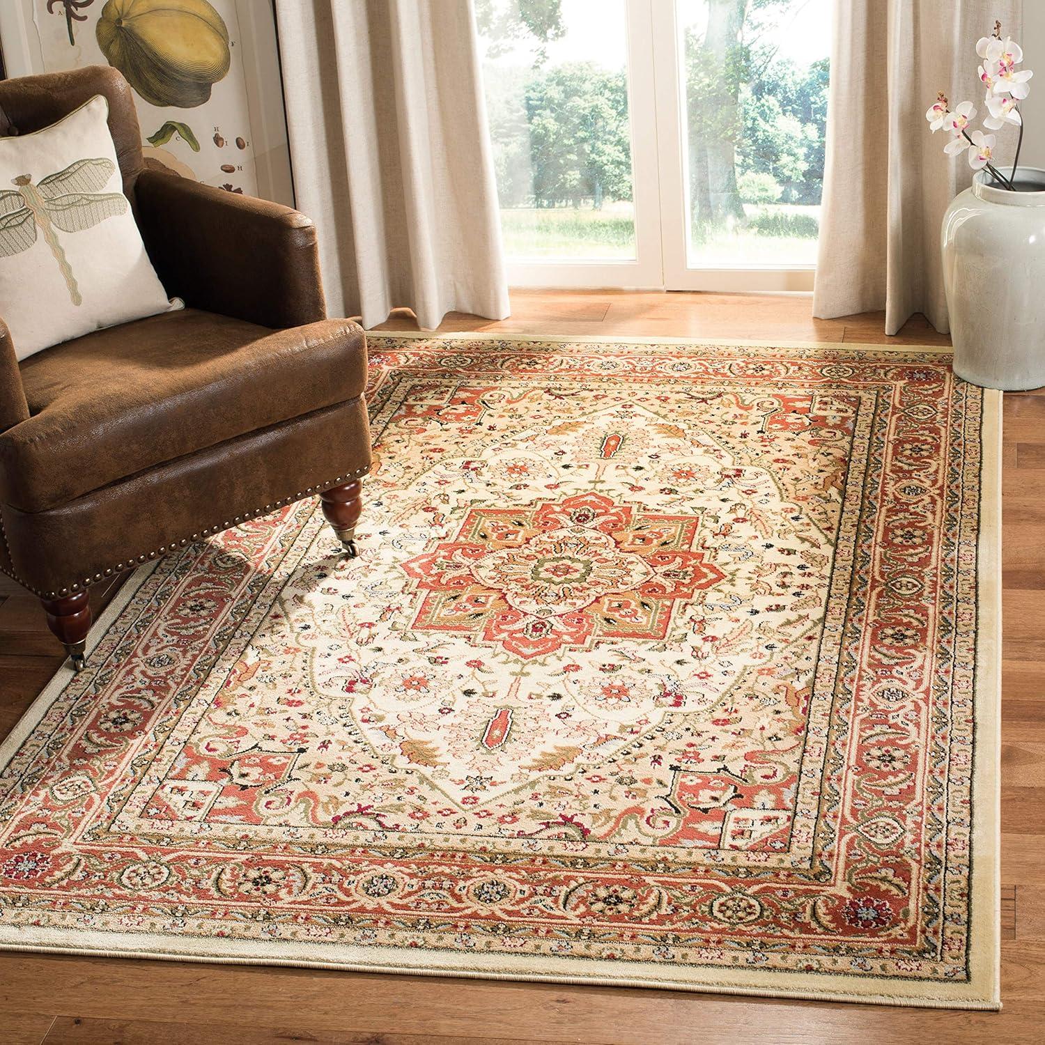 Lyndhurst Heriz LNH330 Power Loomed Accent Rug - Ivory/Rust - 3'3"x5'3" - Safavieh